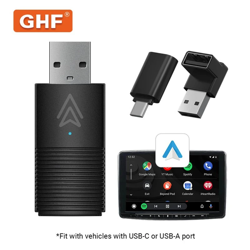 Wireless Android Carplay Auto Mini Adapter with USB Universal Car Dongle