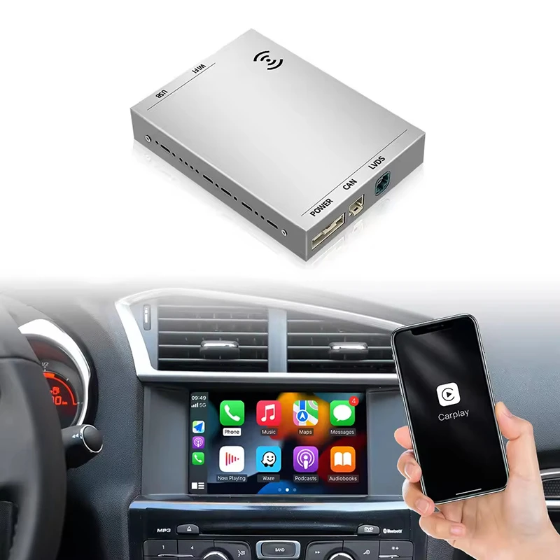 Wireless Carplay Adapter for Citroen Peugeot Android Radio Player with Carplay Screen