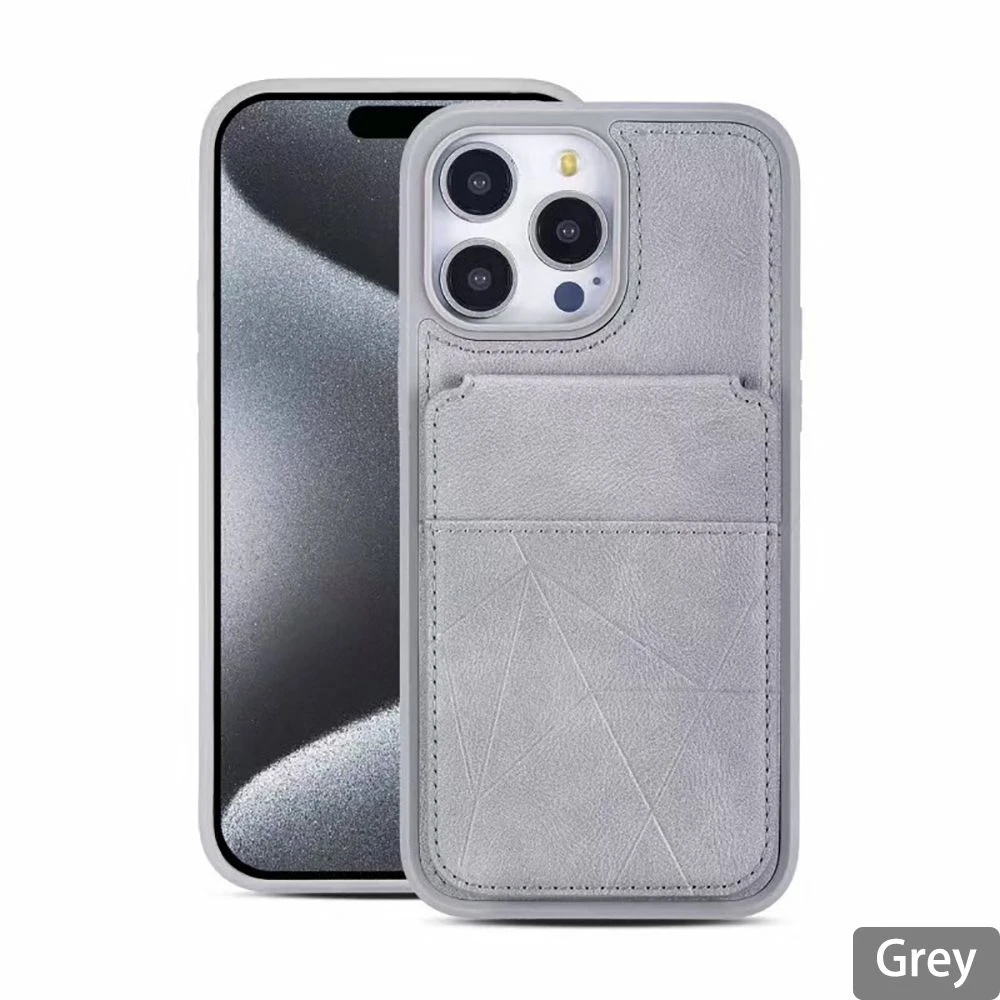 Ycaden Unique Card Holder with Stand 2-in-1 Design Leather Wallet Phone Case for IP11-17 Series