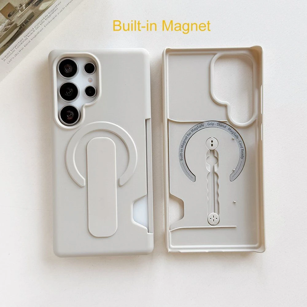 Ycaden Wireless Charging Magnetic Phone Cover with Card Holder Carcasas De Celulares