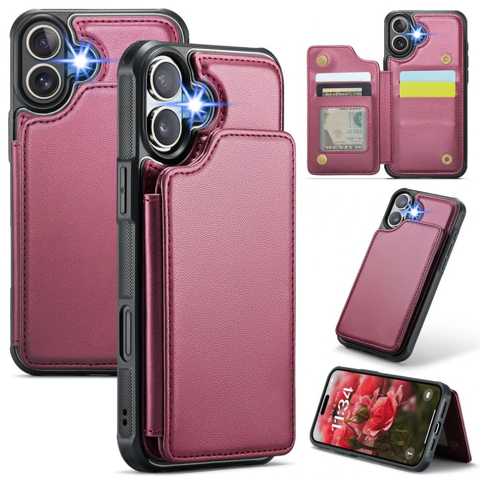 for Wholesale Cell Mobile Phone 16 TPU Leather Case Protect Custom Designer Cover Holder Card Vegan Luxury Wallet Cases