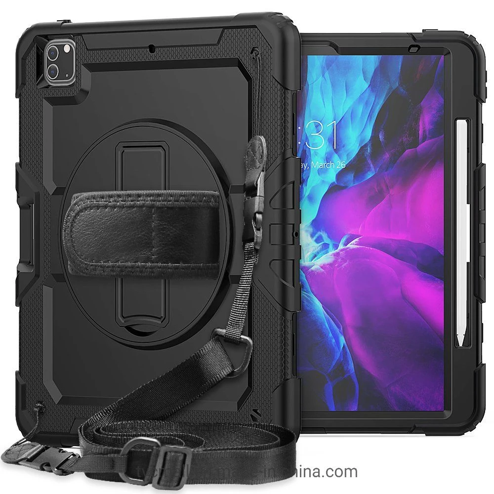 for iPad PRO 12.9-Inch (2021) / (2020) / (2018) 360 Degree Kickstand PC + Silicone Tablet Case Cover