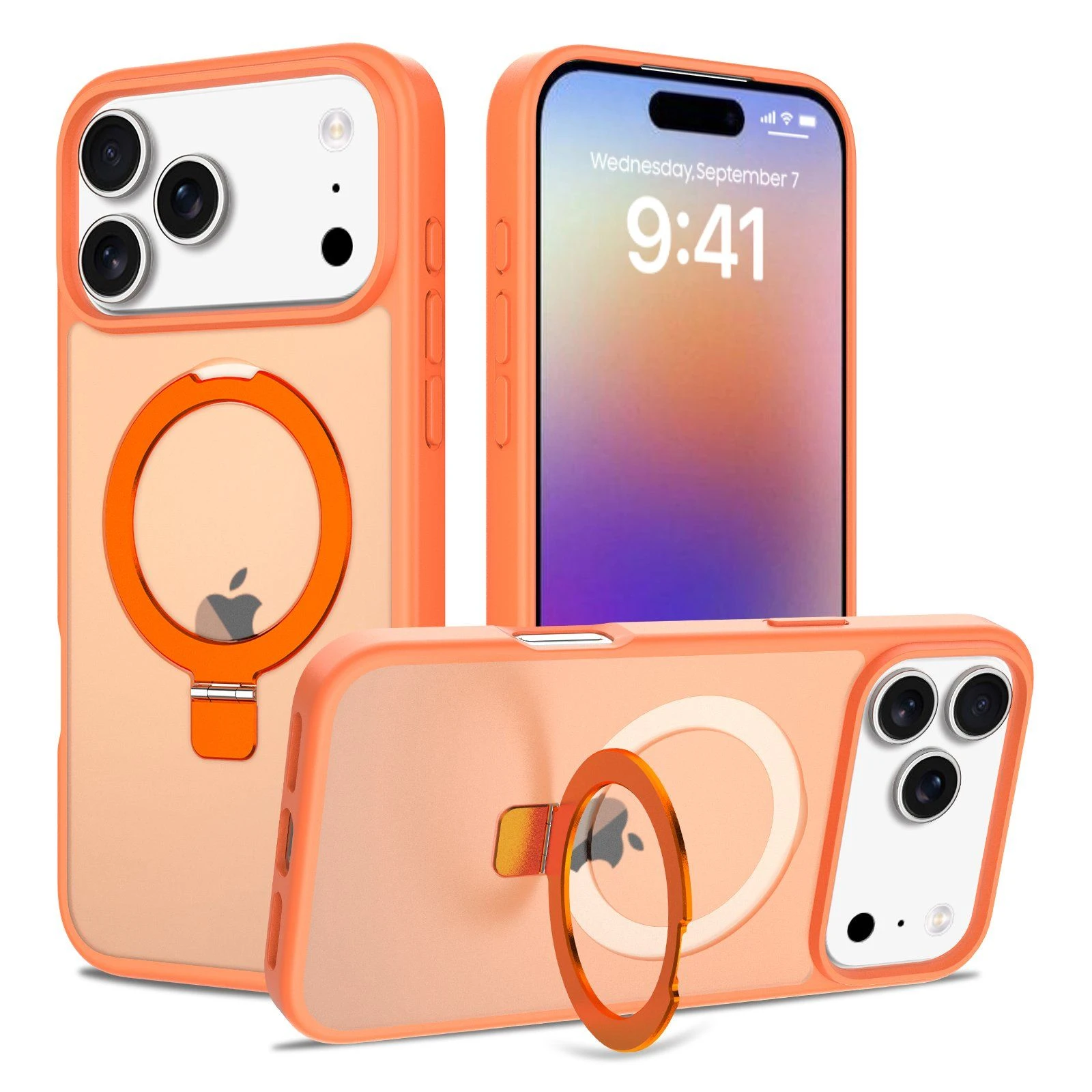 for iPhone 17 PRO Max Phone Cover with Bracket Magnetic Magsafe Transparent Phone Cover