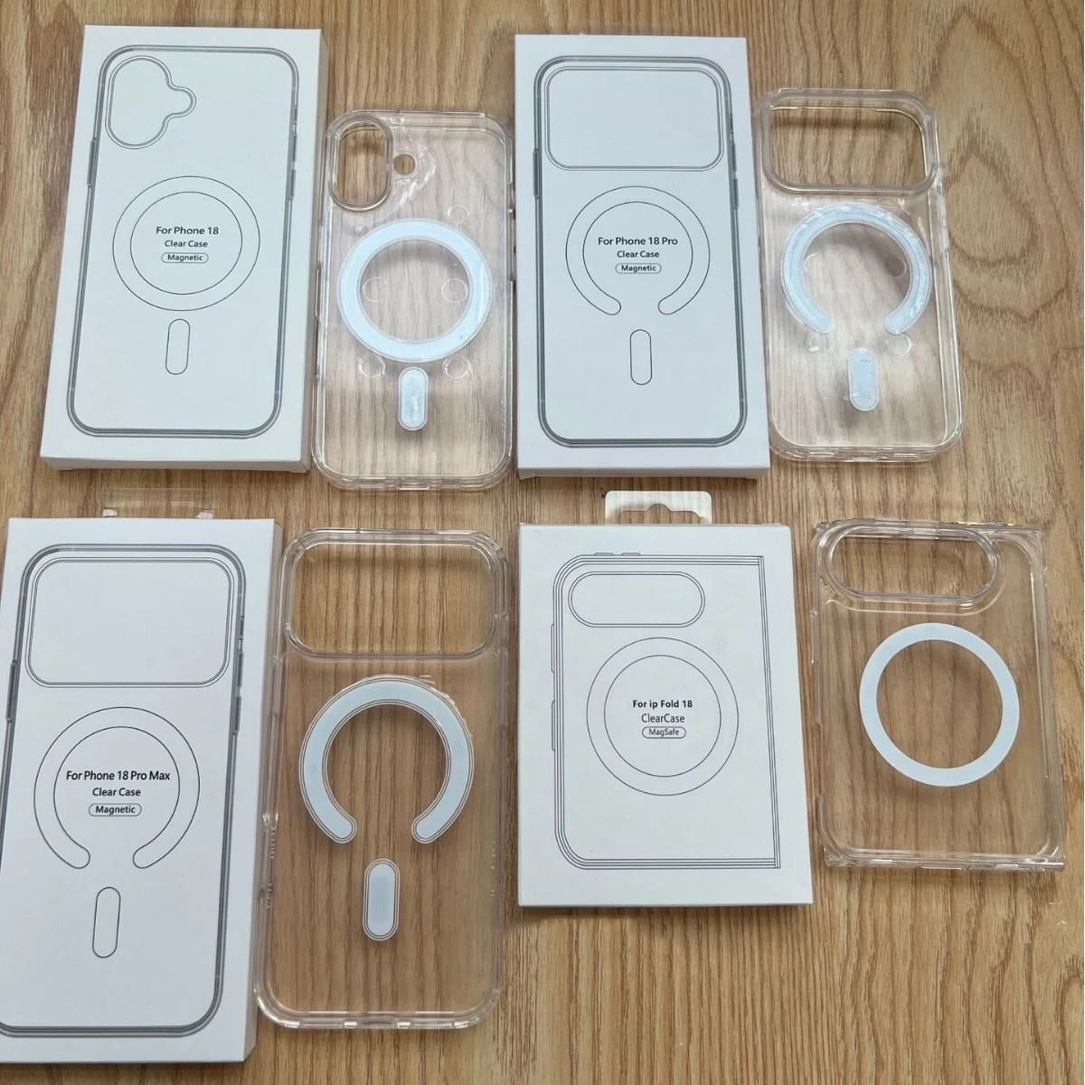 for iPhone 18 17 Transparent Magnetic Wireless Charging PC TPU Phone Case for iPhone 17 PRO Max 17 Air Paper Packaging