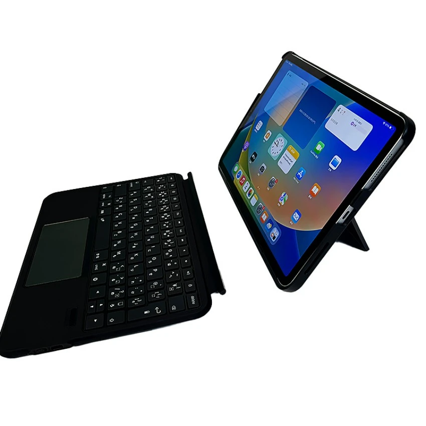 iPad Air and PRO Keyboard with Durable Kickstand Supports Tablet Securely at Your Desired Angle