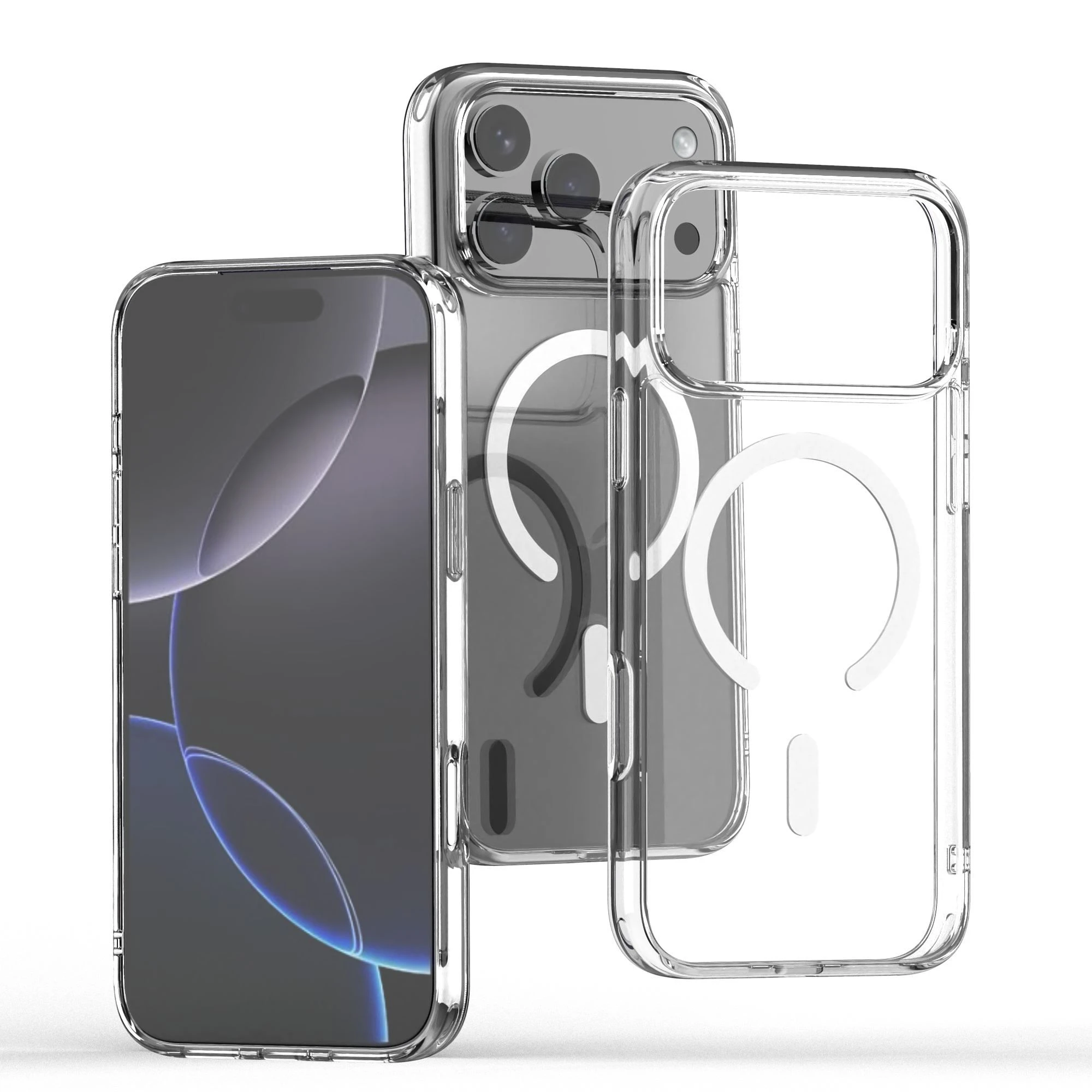 with Wireless Charging Magnetic Shockproof Transparent Phone Case for iPhone 17 PRO
